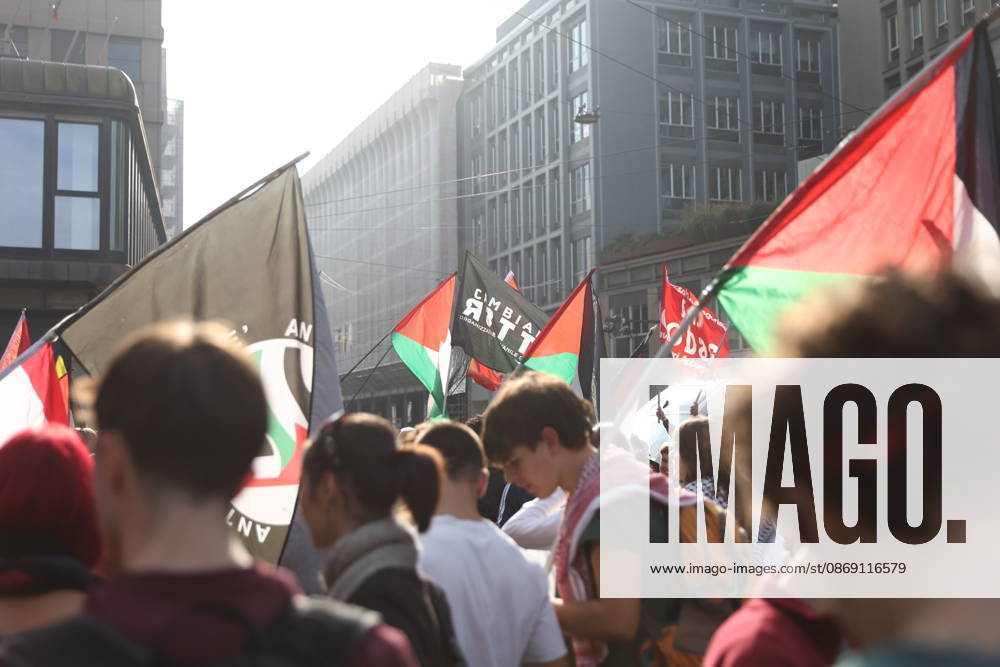 IPA89503914 - Milan, October 10, 2026, National Day of Mobilization, The end of genocide is the end of Zionism, marking the third anniversary of the start of the conflict in Gaza