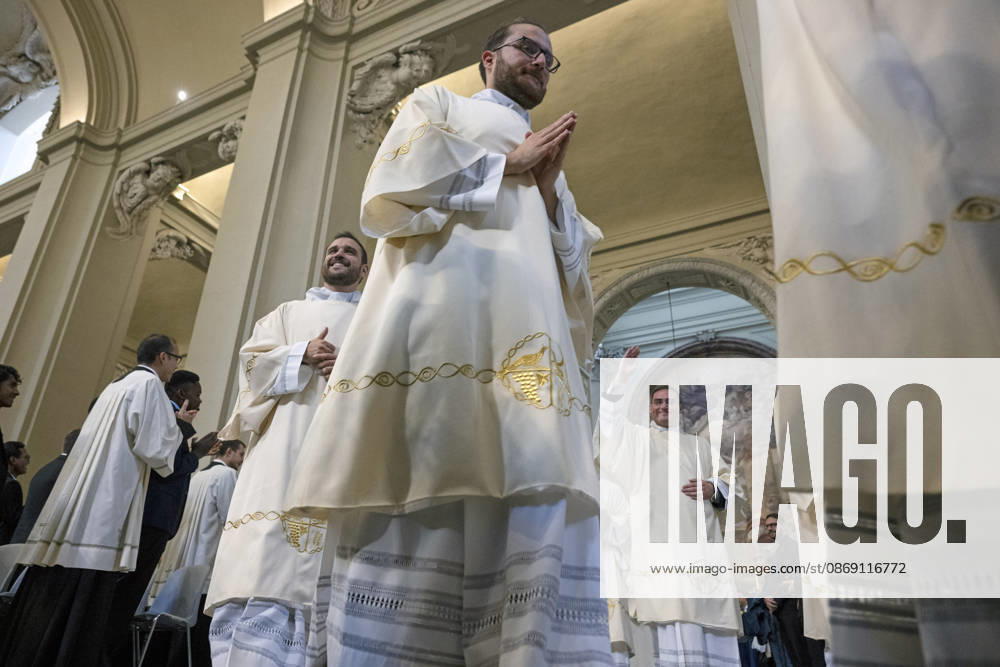 IPA89503418 - Italy, Rome, Vatican, October 10, 2026: Cardinal Baldo Reina celebrates Mass for the ordination of deacons at St. John Lateran. Photo by ALESSIA GIULIANI Catholic Press Photo