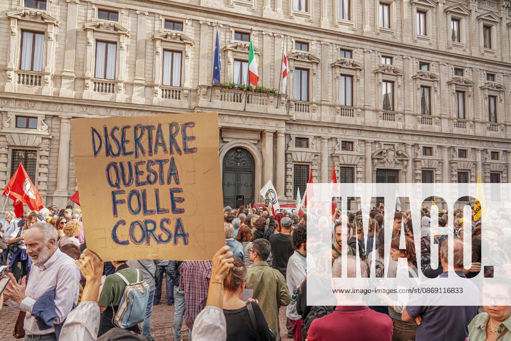 IPA89503718 - Milan, October 10, 2026 A protest organized by local No Data Centers committees to demand a halt to the construction and operation of new data centers in the province of Milan.