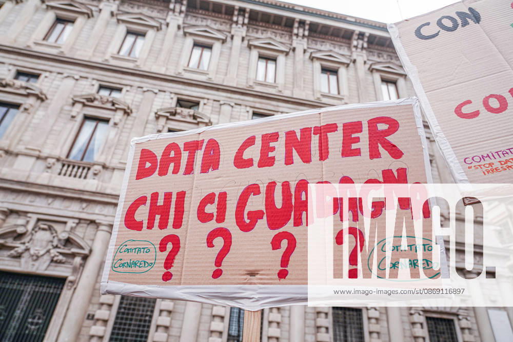 IPA89502956 - Milan, October 10, 2026 A protest organized by local No Data Centers committees to demand a halt to the construction and operation of new data centers in the province of Milan.