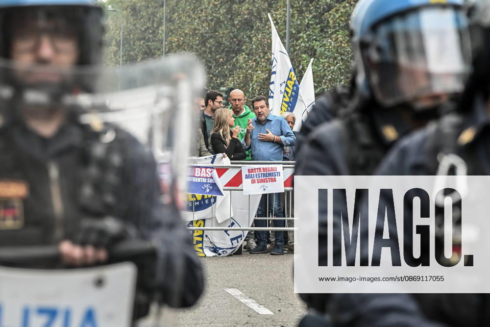 Deputy Prime Minister Matteo Salvini and Lega deputy secretary Silvia Sardone at the Lega rally Milan safer, stop social centers. Near the Lambretta Social Center, Via Rizzoli, 10 10 2026 Milan Milan Italy - ZUMAa289 20261010_zia_a289_032