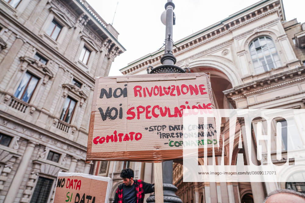 IPA89502966 - Milan, October 10, 2026 A protest organized by local No Data Centers committees to demand a halt to the construction and operation of new data centers in the province of Milan.