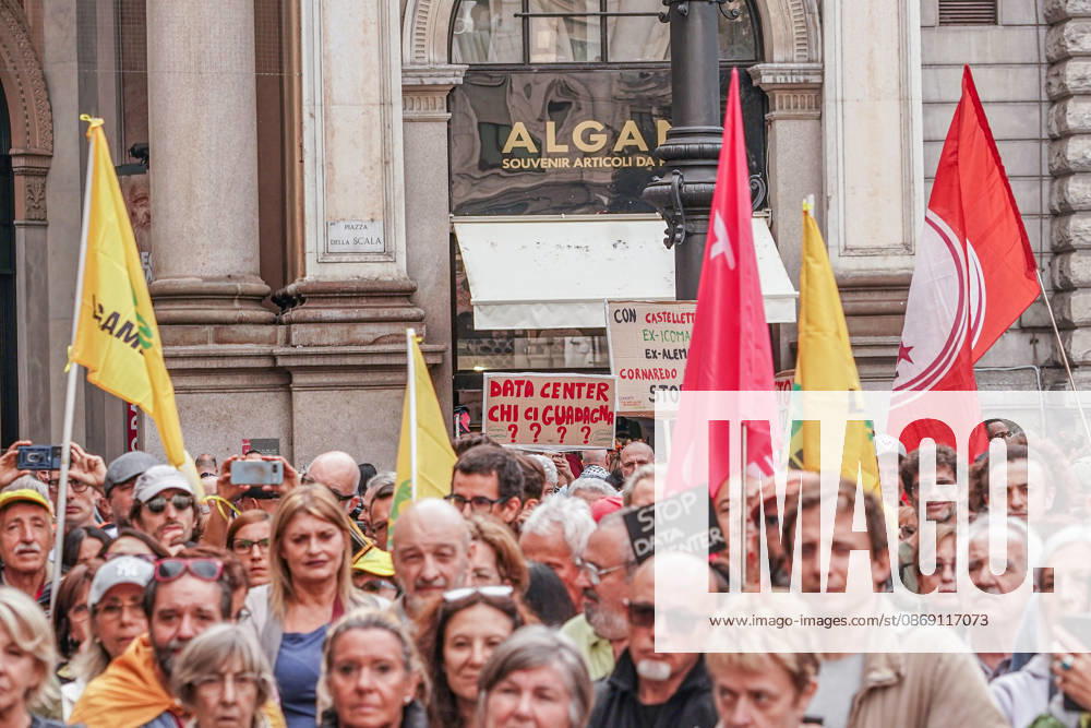 IPA89502972 - Milan, October 10, 2026 A protest organized by local No Data Centers committees to demand a halt to the construction and operation of new data centers in the province of Milan.