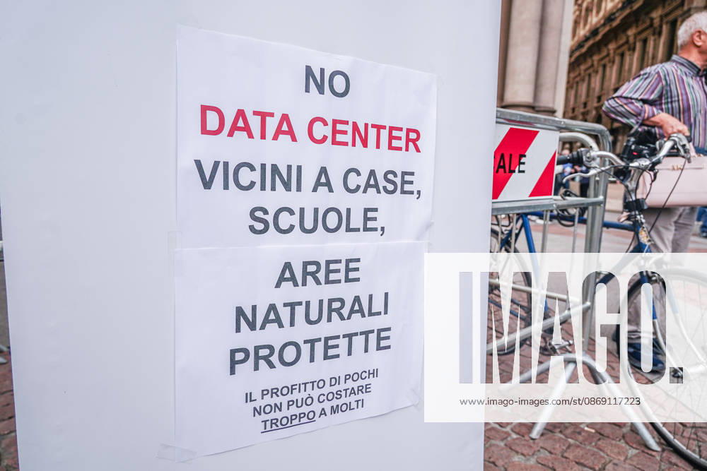 IPA89502945 - Milan, October 10, 2026 A protest organized by local No Data Centers committees to demand a halt to the construction and operation of new data centers in the province of Milan.