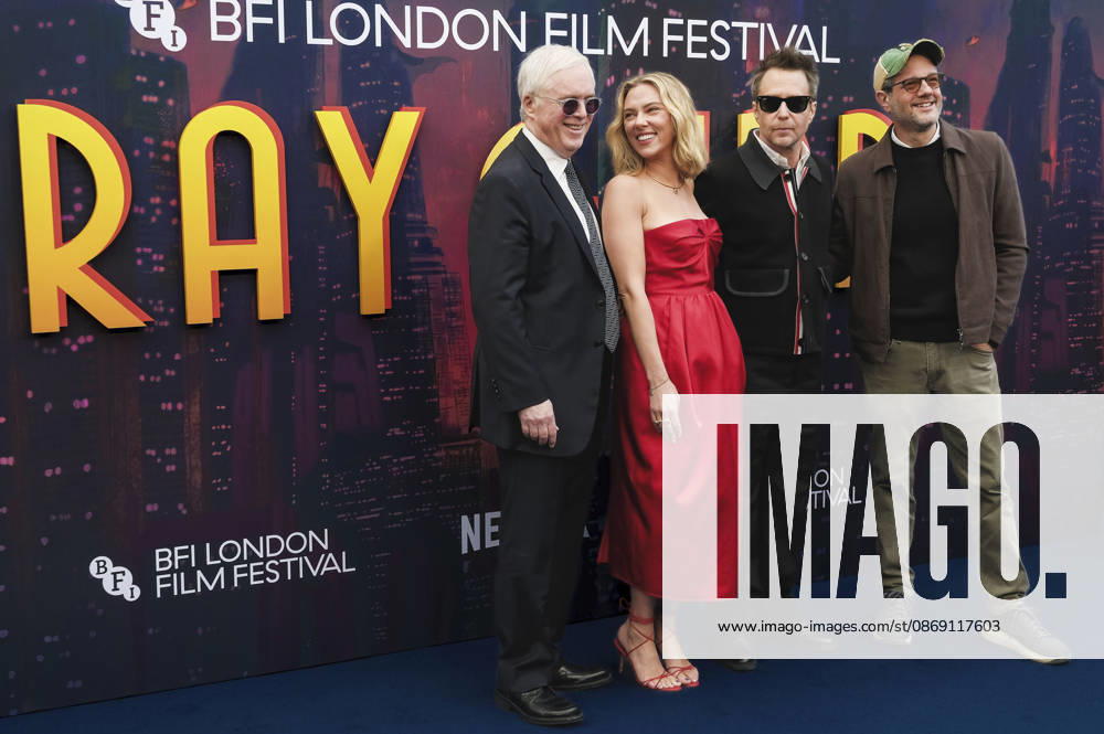 Brad Bird, Scarlett Johansson, Sam Rockwell, and Michael Giacchino at the premiere of the Netflix animated film *Ray Gunn* at the 70th BFI London Film Festival 2026 at the Royal Festival Hall in London, October 10, 2026 Foto:xJ.xEdwardsx xFuturexImagex gunn_6025