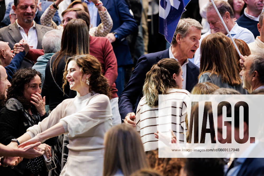 The PP Holds a Pre-Campaign Event at IFEMA Alberto Núnez Feijóo, president of the Popular Party (PP), and Isabel Díaz Ayuso, president of the Community of Madrid, during a pre-campaign event for the Popular Party (PP) at IFEMA on October 10, 2026, in Madrid, Spain. The PP held its first pre-campaign event today for the general elections on November 29 (29N). Feijóo attended this event alongside the president of the Community of Madrid and the mayor of the capital. October 10, 2026. Carlos Lujá, Madrid, Madrid, Spain.