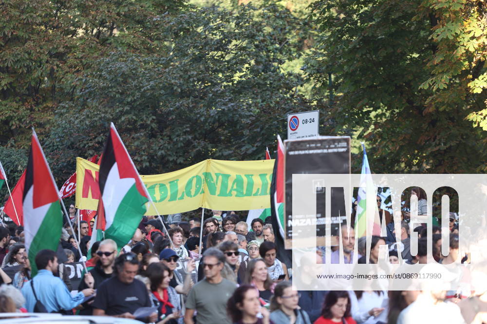 IPA89506025 - Milan, National Day of Mobilization: The End of Genocide Is the End of Zionism, marking the third anniversary of the start of the conflict in Gaza