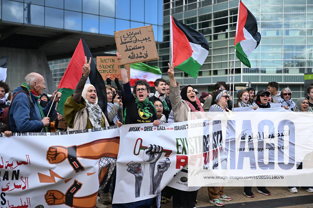 Demonstrators march in Brussels to commemorate Palestinians who lost their lives in Gaza BRUSSELS, BELGIUM - OCTOBER 10: Hundreds of demonstrators gather outside Brussels-Midi railway station before marching toward the Israeli Embassy to commemorate Palestinians who lost their lives in Gaza and call for political measures against Israel, in Brussels, Belgium, on October 10, 2026. Dursun Aydemir Anadolu Brussels Belgium. Editorial use only. Please get in touch for any other usage.