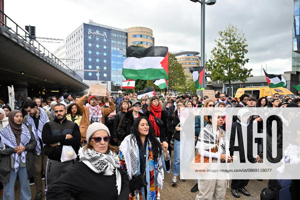Demonstrators march in Brussels to commemorate Palestinians who lost their lives in Gaza BRUSSELS, BELGIUM - OCTOBER 10: Hundreds of demonstrators gather outside Brussels-Midi railway station before marching toward the Israeli Embassy to commemorate Palestinians who lost their lives in Gaza and call for political measures against Israel, in Brussels, Belgium, on October 10, 2026. Dursun Aydemir Anadolu Brussels Belgium. Editorial use only. Please get in touch for any other usage.