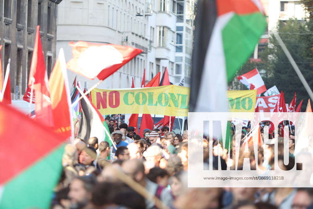 IPA89506032 - Milan, National Day of Mobilization: The End of Genocide Is the End of Zionism, marking the third anniversary of the start of the conflict in Gaza