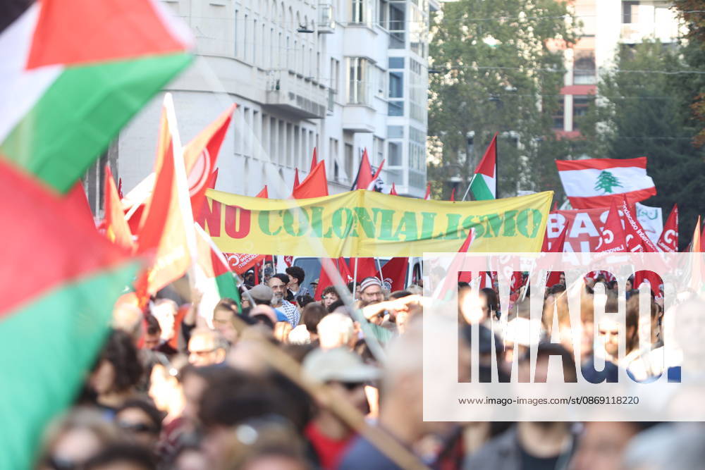 IPA89506035 - Milan, National Day of Mobilization: The End of Genocide Is the End of Zionism, marking the third anniversary of the start of the conflict in Gaza