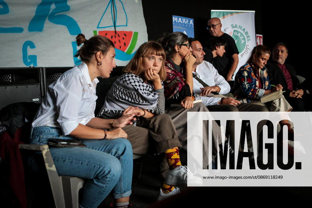 IPA89506325 - Naples, October 10, 2026: Conference at the former NATO base; Greta Thunberg in Bagnoli discussing the CPRs, and today at the march and the pro-Pal debate with Francesca Albanese (NeaPhoto Renato Esposito)