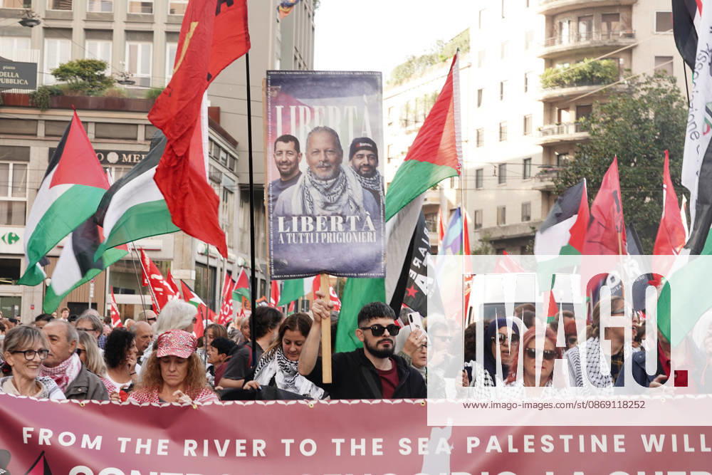 IPA89506360 - Milan, October 10, 2026, a day of national mobilization, The end of genocide is the end of Zionism, marking the third anniversary of the start of the conflict in Gaza