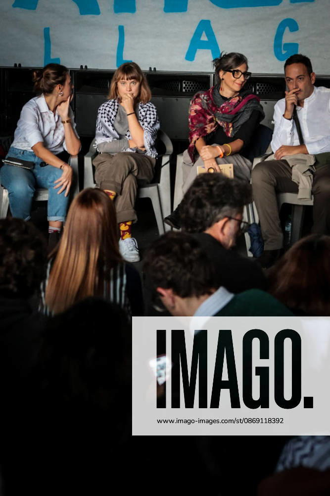 IPA89506300 - Naples, October 10, 2026 Conference at the former NATO base; Greta Thunberg in Bagnoli discussing the CPRs, and today at the march and the pro-PAL debate with Francesca Albanese (NeaPhoto Renato Esposito)
