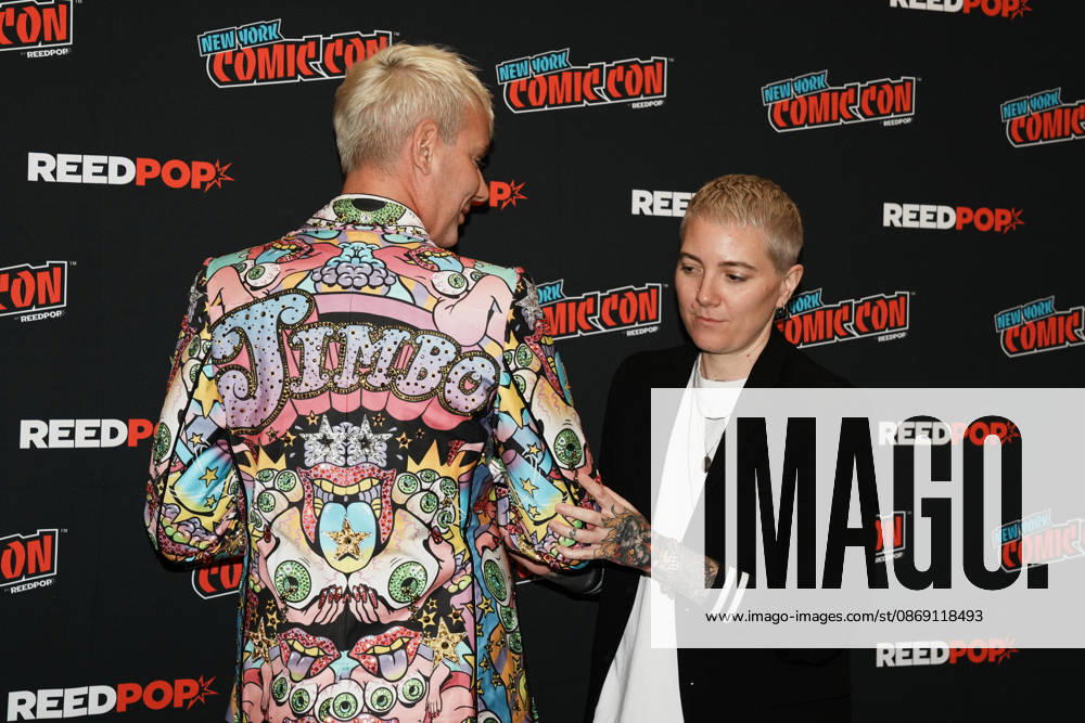 Drag queen and actor JIMBO and writer director JEM GARRARD pose for a photo as Tubi presents R.L. Stine s Pumpkin 2 at the 2026 NY Comic Con at the Javits Center on October 10, 2026 in New York. New York USA - ZUMAb148 20261010_zap_b148_027