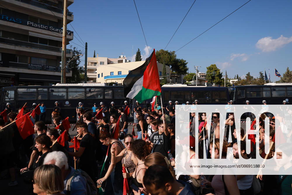 Global day of Action for Palestine protest in Athens ATHENS, GREECE - OCTOBER 10 : People take part in a protest during the Global Day of Action for Palestine in Athens, Greece on October 10, 2026. Costas Baltas Anadolu Athens Greece. Editorial use only. Please get in touch for any other usage.