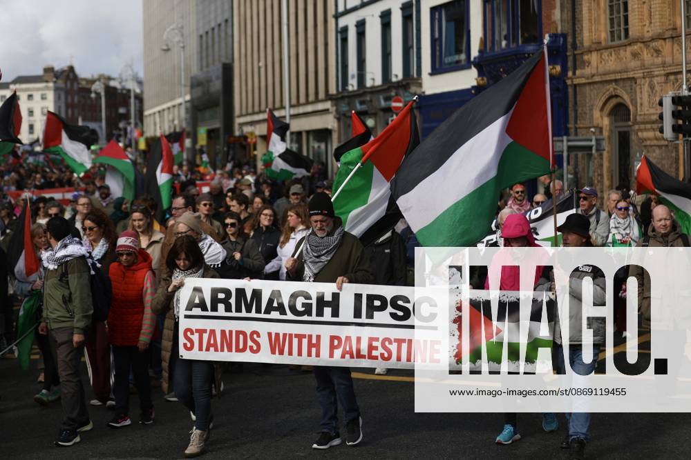 Thousands of pro-Palestine demonstrators gather in Dublin DUBLIN, IRELAND - OCTOBER 10: Thousands of pro-Palestine demonstrators gather in Dublin, Ireland, on October 10, 2026, for a national march marking three years since the October 7 attacks and the subsequent war in Gaza. Organized by the Ireland-Palestine Solidarity Campaign, the protest calls for sanctions against Israel and greater action by the Irish government, with demonstrators marching from the Garden of Remembrance towards the Dail. Mostafa Darwish Anadolu Dublin Ireland. Editorial use only. Please get in touch for any other usage.