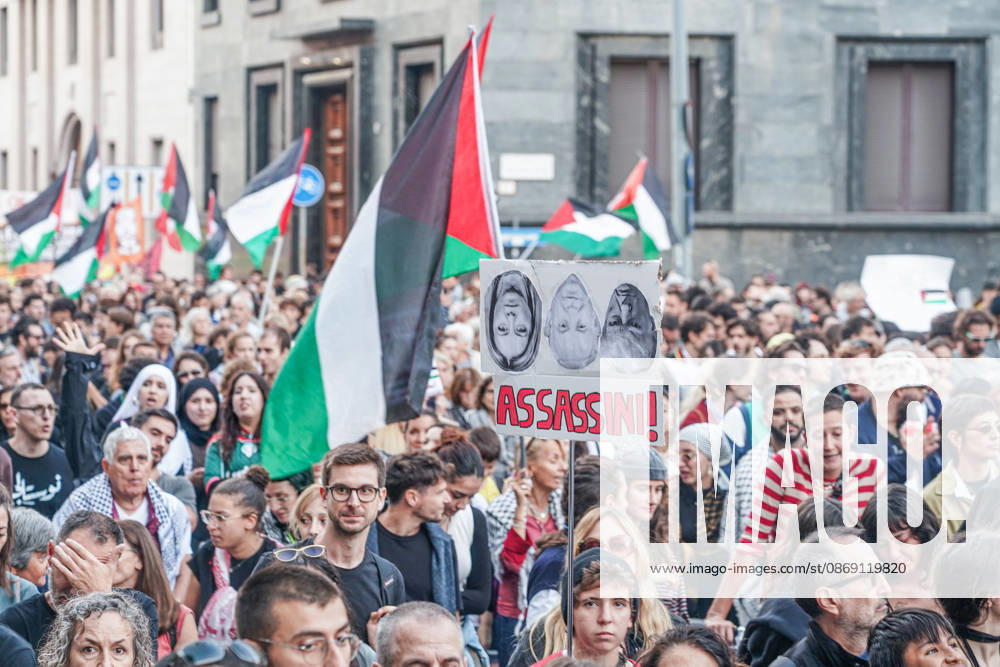 IPA89509188 - Milan, National Day of Mobilization: The End of Genocide Is the End of Zionism, marking the third anniversary of the start of the conflict in Gaza