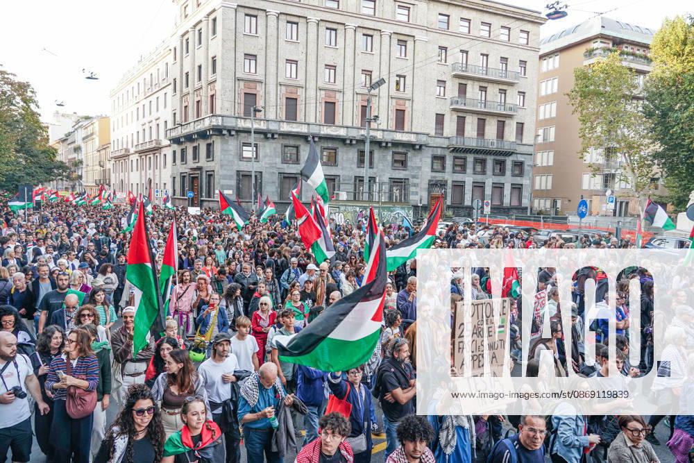 IPA89509192 - Milan, National Day of Mobilization: The End of Genocide Is the End of Zionism, marking the third anniversary of the start of the conflict in Gaza