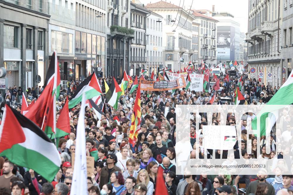 IPA89509912 - Milan, National Day of Mobilization: The End of Genocide Is the End of Zionism, marking the third anniversary of the start of the conflict in Gaza