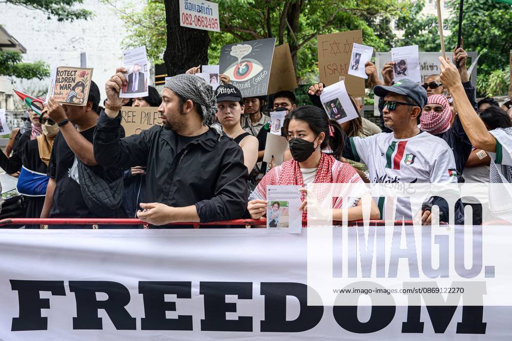 Pro-Palestinian protesters rally in Bangkok BANGKOK, THAILAND, OCTOBER 10, 2026: Pro-Palestinian demonstrators gather outside the Israeli Embassy in Bangkok during a protest marking 1,100 days since the start of the war in Gaza. Participants held portraits of Palestinians killed during the conflict for three minutes in an action titled Every Life Isn t Just a Number, symbolizing three years of war. The demonstration was held as part of a Global Action Day for Palestine. Bangkok Thailand