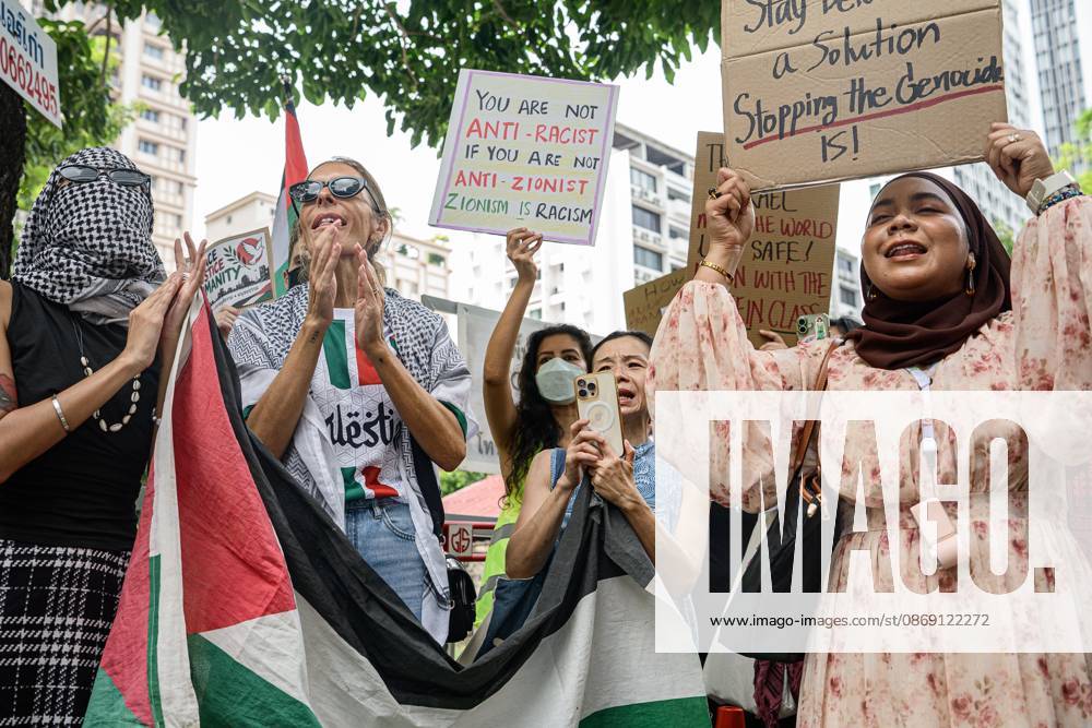 Pro-Palestinian protesters rally in Bangkok BANGKOK, THAILAND, OCTOBER 10, 2026: Pro-Palestinian demonstrators gather outside the Israeli Embassy in Bangkok during a protest marking 1,100 days since the start of the war in Gaza. Participants held portraits of Palestinians killed during the conflict for three minutes in an action titled Every Life Isn t Just a Number, symbolizing three years of war. The demonstration was held as part of a Global Action Day for Palestine. Bangkok Thailand