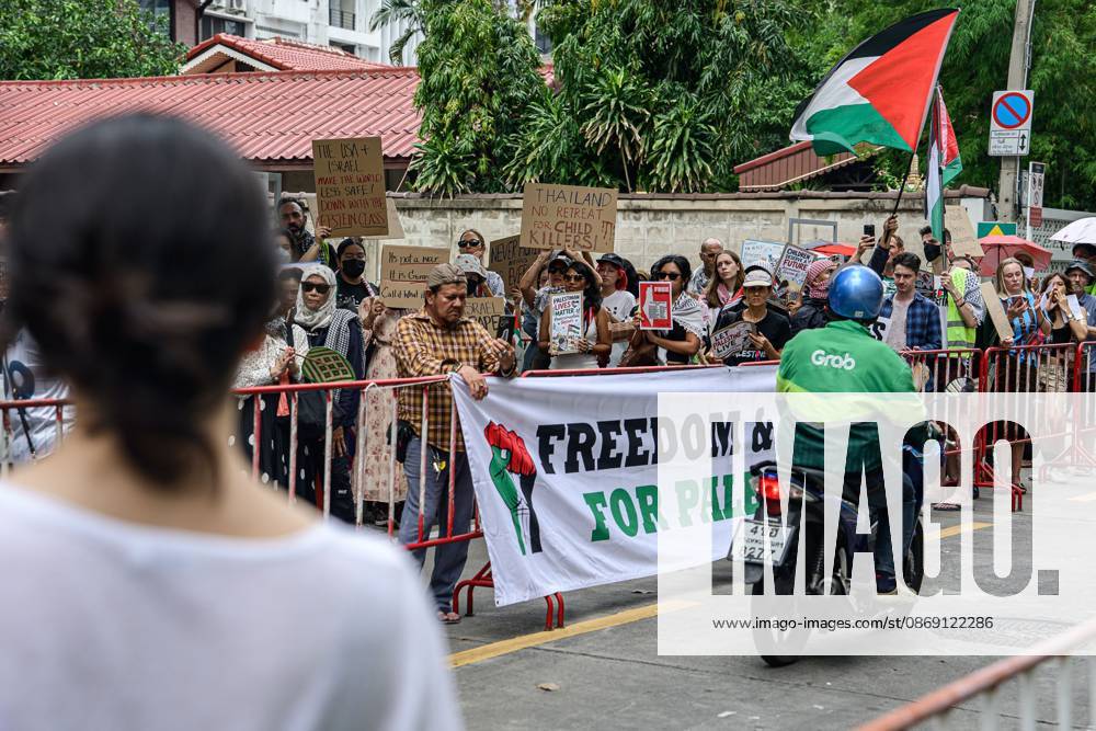 Pro-Palestinian protesters rally in Bangkok BANGKOK, THAILAND, OCTOBER 10, 2026: Pro-Palestinian demonstrators gather outside the Israeli Embassy in Bangkok during a protest marking 1,100 days since the start of the war in Gaza. Participants held portraits of Palestinians killed during the conflict for three minutes in an action titled Every Life Isn t Just a Number, symbolizing three years of war. The demonstration was held as part of a Global Action Day for Palestine. Bangkok Thailand