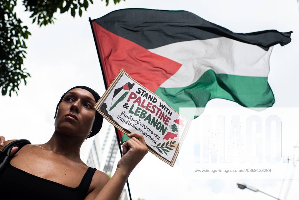 BANGKOK, THAILAND Ã¢â‚¬ OCTOBER 10, 2026: Pro-Palestine protesters and activists gather outside the Israeli Embassy in Bangkok to demand a permanent ceasefire in Gaza and express solidarity with the Palestinian people. The demonstration highlights calls for an end to hostilities in Gaza and continued international attention to the humanitarian situation affecting Palestinians. Protesters gathered outside the diplomatic mission to voice their demands and show support for Palestinians amid the ongoing conflict. The demonstration forms part of international solidarity actions calling for a ceasefire and greater protection for civilians in Gaza. Bangkok Thailand - ZUMAq101 20261010_zna_q101_150