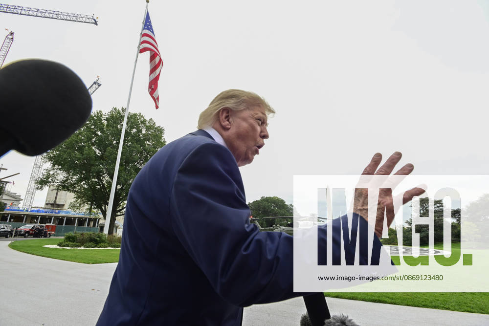 United States President Donald J Trump speaks to the media prior to departing the South Lawn of the White House in Washington, DC, USA, en route Clarksville, Tennessee on Saturday, October 10, 2026. The President will participate in a campaign rally for Tennessee Republican candidates on the ballot in November.