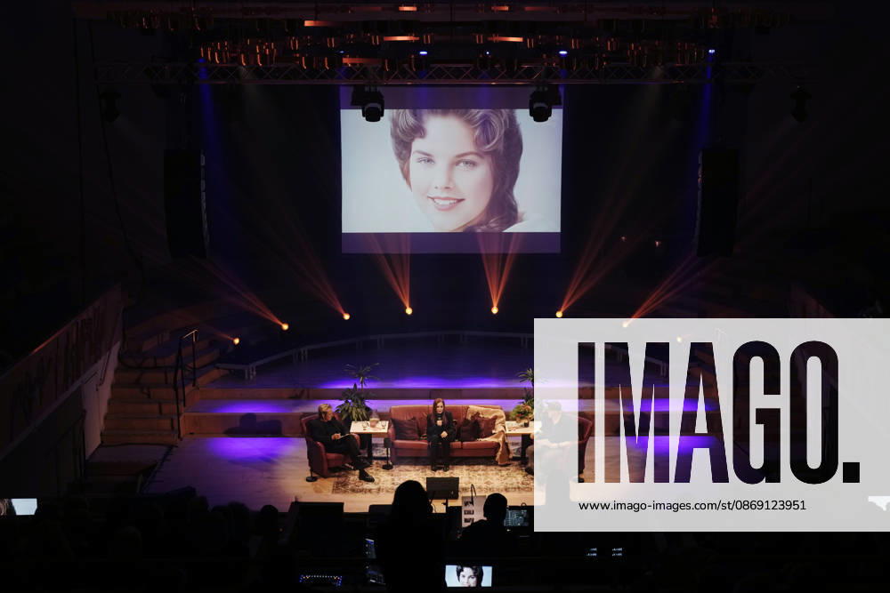 Priscilla Presley on stage with her talk show *An Evening with Priscilla Presley* at Haga Konserthall in Gothenburg, Sweden, on October 10, 2026 GOTHENBURG SWEDEN