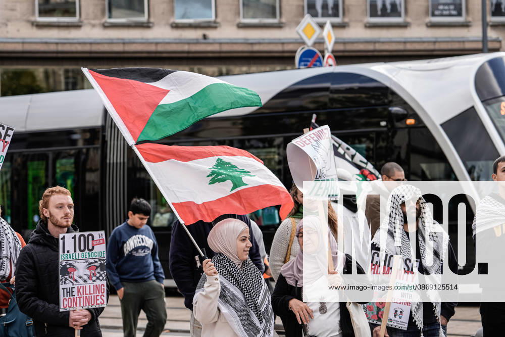 Pro-Palestine demonstration held in Luxembourg LUXEMBOURG, LUXEMBOURG - OCTOBER 10: Demonstrators gather for a pro-Palestine march organized by the Letz Act for Palestine initiative as part of a global day of action in solidarity with Palestinians in Luxembourg City, Luxembourg, on October 10, 2026. Organized in response to a call by the Global Alliance for Palestine, the march begins on Boulevard Franklin Roosevelt and proceeds towards Place de Paris, with participants calling for justice, freedom and self-determination for Palestinians. Muhammed Said Tako Anadolu Luxembourg Luxembourg. Editorial use only. Please get in touch for any other usage.