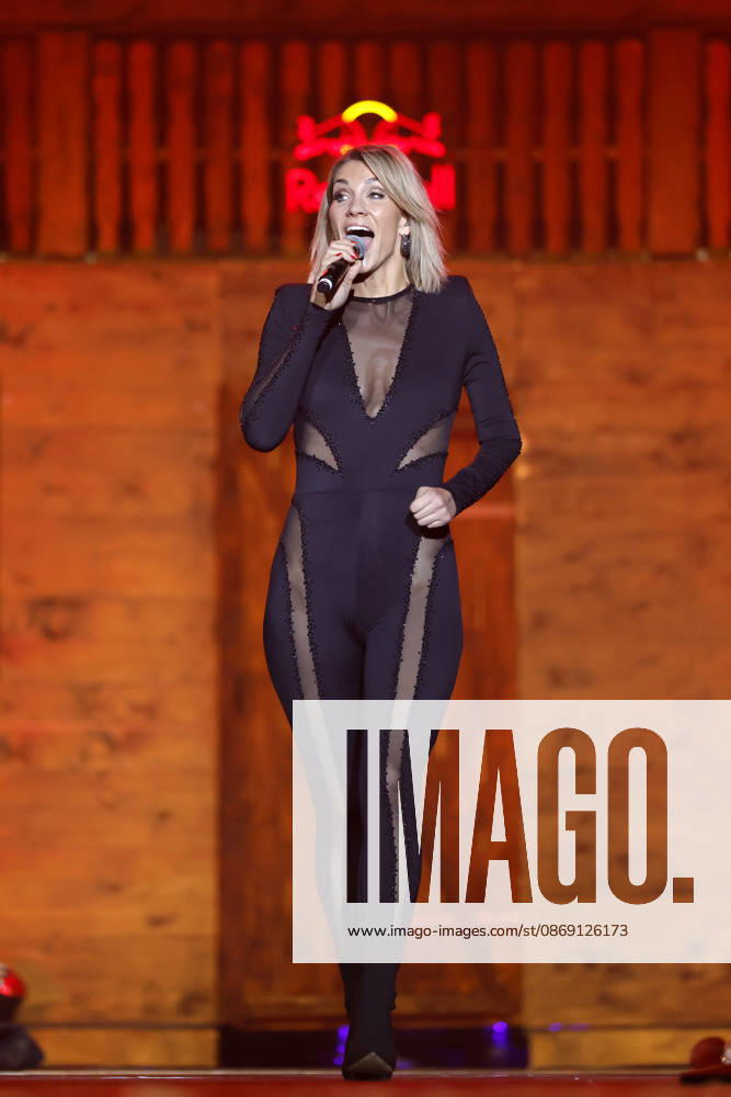 Singer Anna Maria Zimmermann at the Mountain Mania party hit event—the biggest après-ski party since the invention of winter—at the Lanxess Arena in Cologne, October 10, 2026, North Rhine-Westphalia, Germany