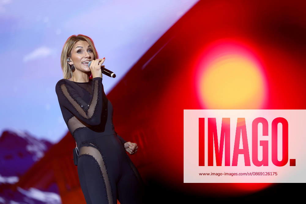 Singer Anna Maria Zimmermann at the Mountain Mania party hit event—the biggest après-ski party since the invention of winter—at the Lanxess Arena in Cologne, October 10, 2026, North Rhine-Westphalia, Germany