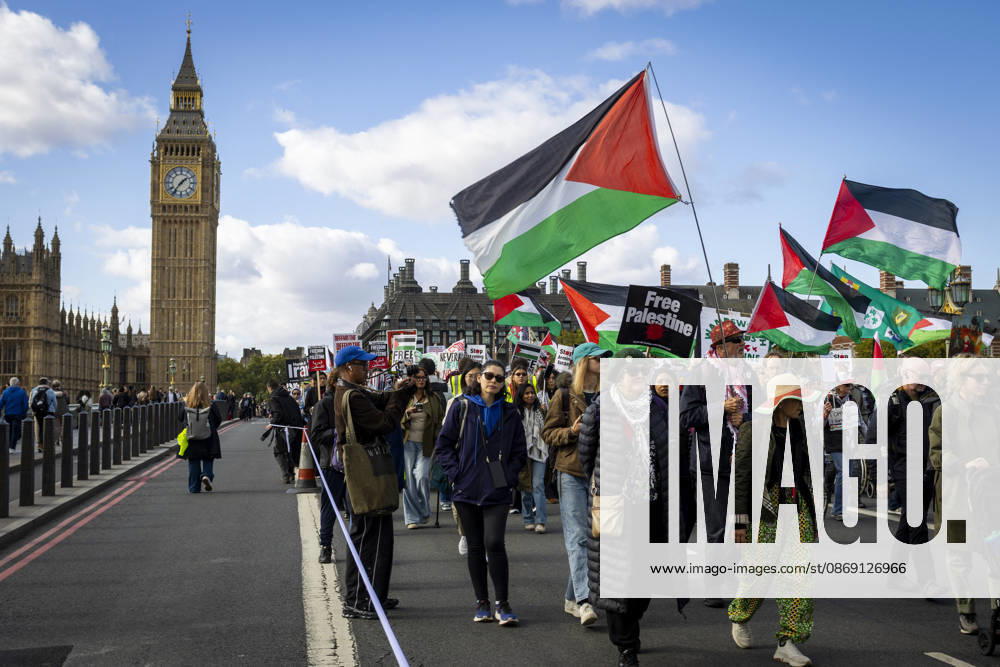 National March for Palestine Marks Three Years Since the Israel - Gaza War Began Central London, October 10, 2026 Pro-Palestine demonstrators took to the streets of Central London for the National March for Palestine, marking three years since the war in Gaza began in October 2023. Participants marched in solidarity with Palestinians, carrying Palestinian flags, banners and placards calling for an end to the conflict and highlighting the ongoing humanitarian crisis in Gaza., Credit:Zak Irfan Avalon