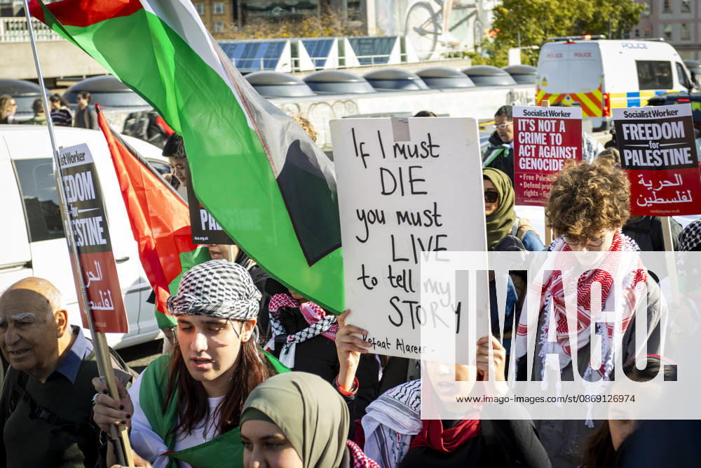 National March for Palestine Marks Three Years Since the Israel - Gaza War Began Central London, October 10, 2026 Pro-Palestine demonstrators took to the streets of Central London for the National March for Palestine, marking three years since the war in Gaza began in October 2023. Participants marched in solidarity with Palestinians, carrying Palestinian flags, banners and placards calling for an end to the conflict and highlighting the ongoing humanitarian crisis in Gaza., Credit:Zak Irfan Avalon