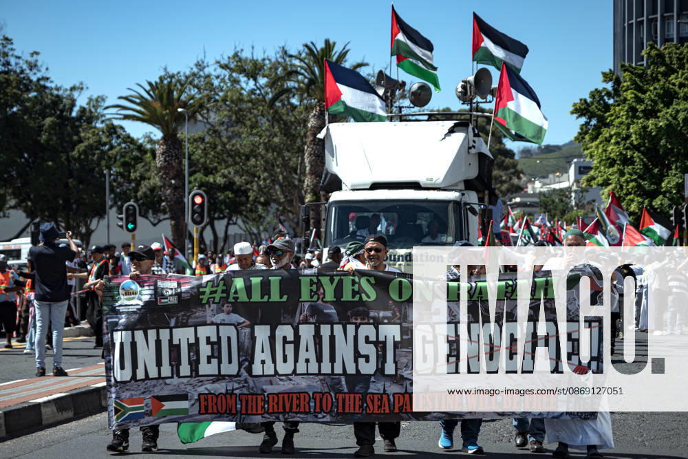Pro-Palestine Global Mass March in Cape Town People attend a Pro-Palestine Global Mass march in Cape Town, South Africa, 10 October 2026. Thousands of people marched through central Cape Town as part of a coordinated Global Day of Action for Palestine. More than 200 organisations mobilised demonstrations across at least 60 countries and 250 locations, marking three years since the start of Israels military campaign in Gaza. Cape Town was the centre of the African leg, with 32 actions across 10 countries. Cape Town South Africa