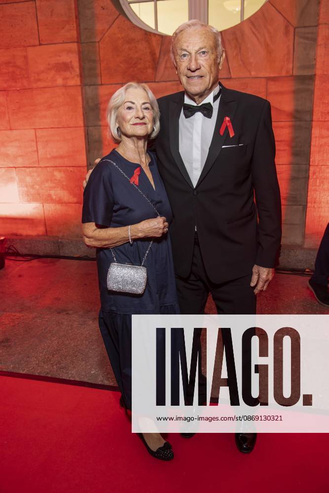 ABB HOPEGALA: Angelika and Eduard Geyer, a married couple, were guests on the red carpet at the 2026 Hope Gala at the Schauspielhaus Dresden on October 10, 2026, in Dresden, Saxony, Germany