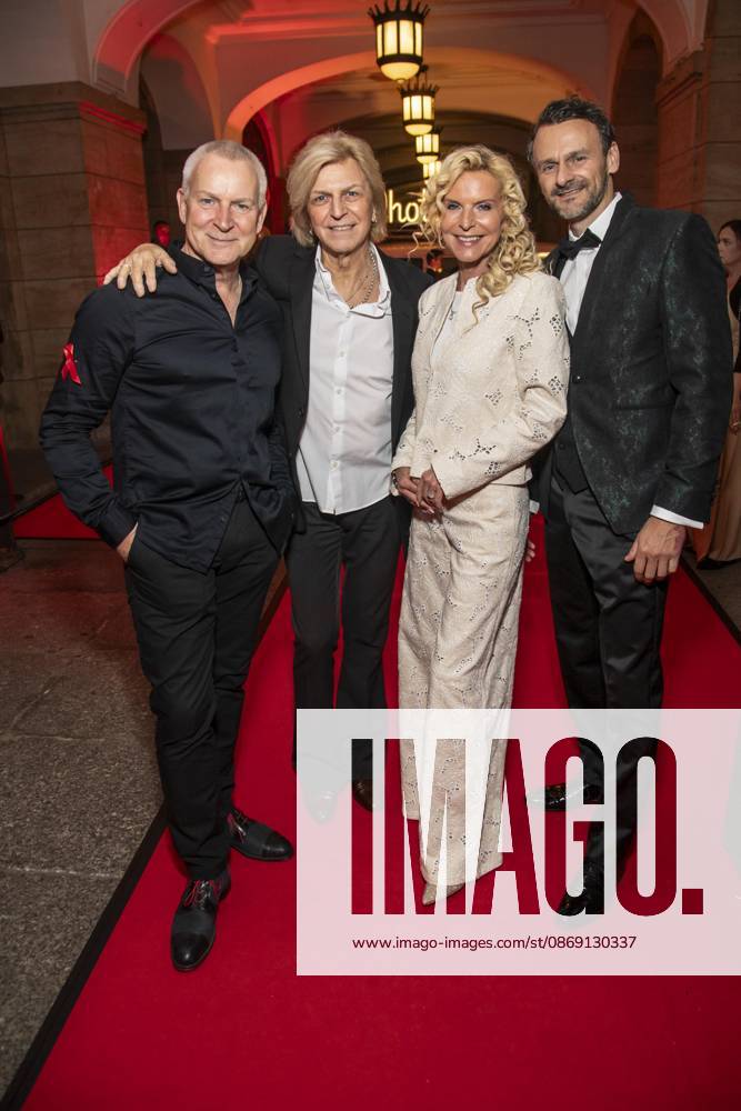 ABB HOPE GALA: Dirk Michaelis, Ruediger Ritchie Barton, Victoria Herrmann, and David Boethig walk the red carpet at the 2026 Hope Gala at the Schauspielhaus Dresden on October 10, 2026, in Dresden, Saxony, Germany