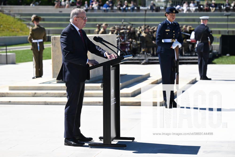 COMMEMORATIVE SERVICE OPERATION SLIPPER, Australian Prime Minister Anthony Albanese delivers an address during a commemorative service recognising the 25th anniversary of Australian service in Afghanistan, at the Australian War Memorial in Canberra, Sunday, October 11, 2026. ( NO ARCHIVING CANBERRA AUSTRALIAN CAPITAL TERRITORY Australia