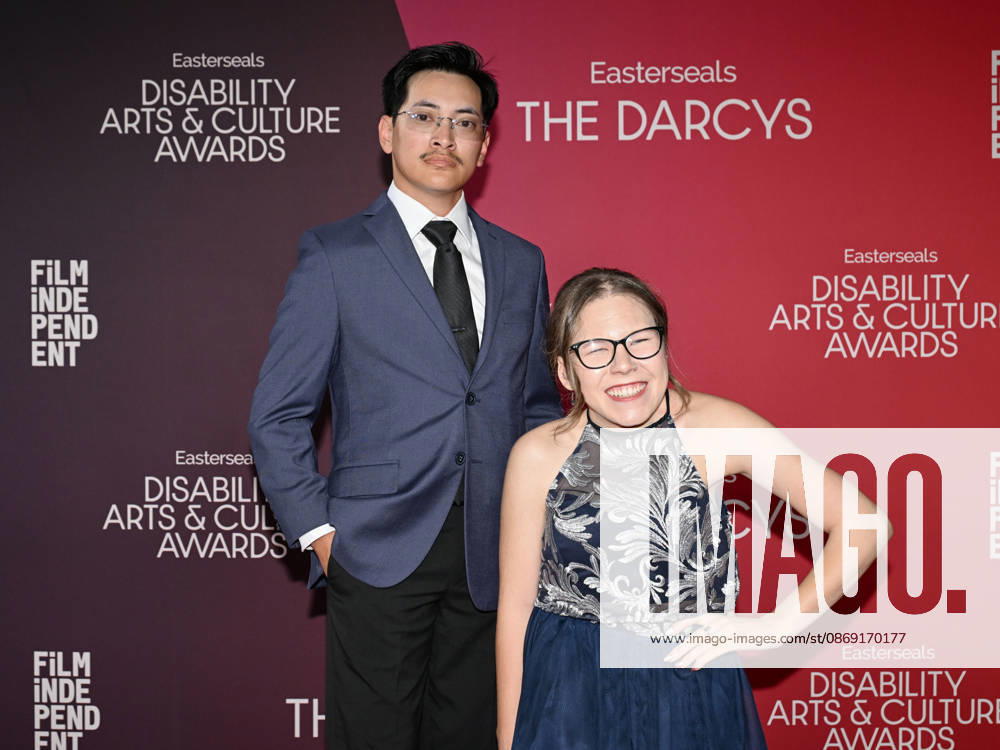 CASSIDY HUFF and KAZ AKERS attend the inaugural Easterseals Disability Arts & Culture Awards DARCYS Awards red carpet. Santa Monica USA - ZUMAb173 20261010_aap_b173_119