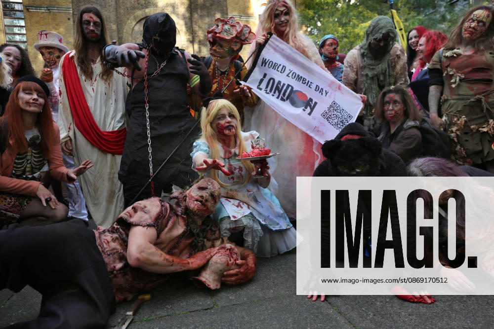 World Zombie Day In London, UK - 10 Oct 2026 Revellers dressed as zombies gather in a churchyard in Wardour Street during the celebration. Supporters of World Zombie Day dressed in their best zombie attire and took to the streets and open spaces of London’s Soho district. The event started in the United States in 2006 and raises money through donations for charities like The Dead Good Club that helps people keep abreast of fast changing technologies like AI and digital media. London United Kingdom