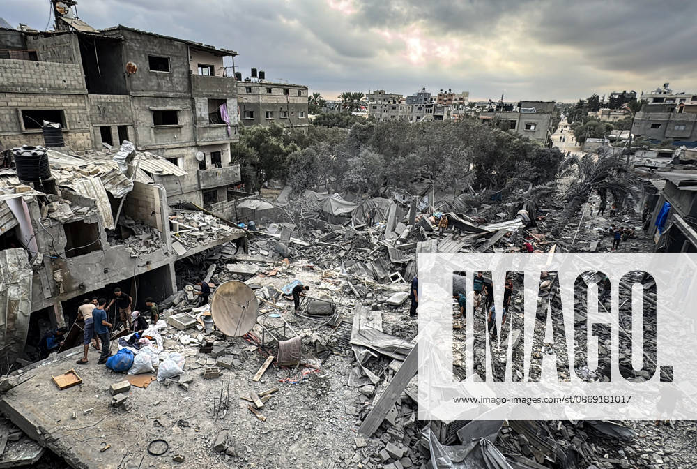 Palestinians Inspect Damage After Strike in Deir al-Balah Palestinians inspect their belongings amid the rubble of damaged residential buildings and their displacement tents after an Israeli airstrike targeted a house in Deir al-Balah, in the central Gaza Strip, on October 11, 2026. Photo by Ahmed Ibrahim apaimages Deir al-Balah Gaza Palestinian Territory 111026_Deir_al-Balah_AI_00(8)