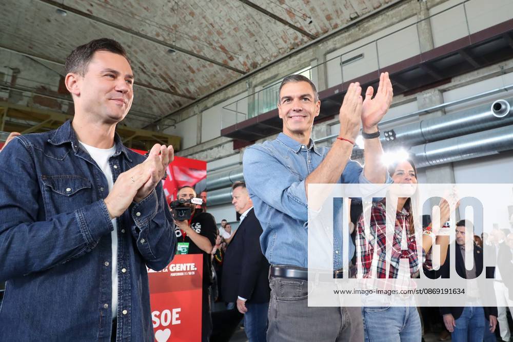 Pedro Sánchez Speaks at a Pre-Campaign Event in Ponferrada, León The Secretary-General of the PSOE and Prime Minister, Pedro Sánchez, during a PSOE pre-campaign event at La Térmica Cultural in Ponferrada on October 11, 2026, in Ponferrada, León, Castile and León, Spain. The Prime Minister and Secretary-General of the PSOE, Pedro Sánchez, kicked off the pre-campaign for the general election on November 29 this weekend with two events: on Saturday in Dos Hermanas, Seville, and today in Ponferrada, León, at the Térmica Cultural of the Energy Foundation, October 11, 2026, Ponferrada, León, Castile and León, Spain
