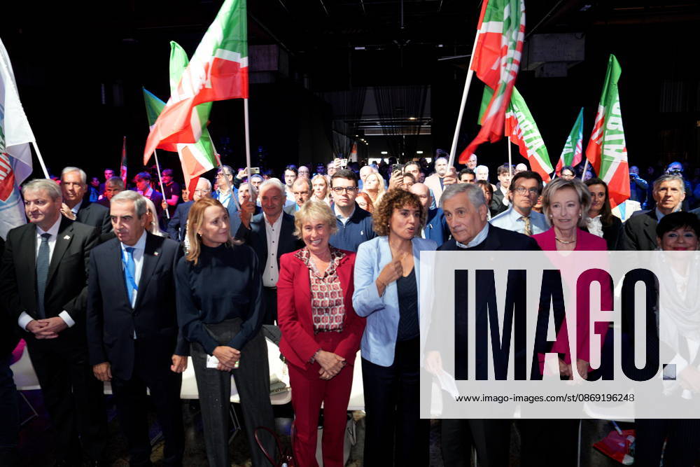 IPA89549677 - Milan, October 11, 2026, Forza Italia Event: The Optimism of Will at the East End Studios on Via Mecenate, featuring Dolors Montserrat, Antonio Tajani, Stefania Craxi, and Lettizia Moratti