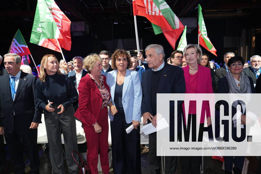 IPA89549674 - Milan, October 11, 2026, Forza Italia Event: The Optimism of Will at the East End Studios on Via Mecenate, featuring Dolors Montserrat, Antonio Tajani, Stefania Craxi, and Lettizia Moratti