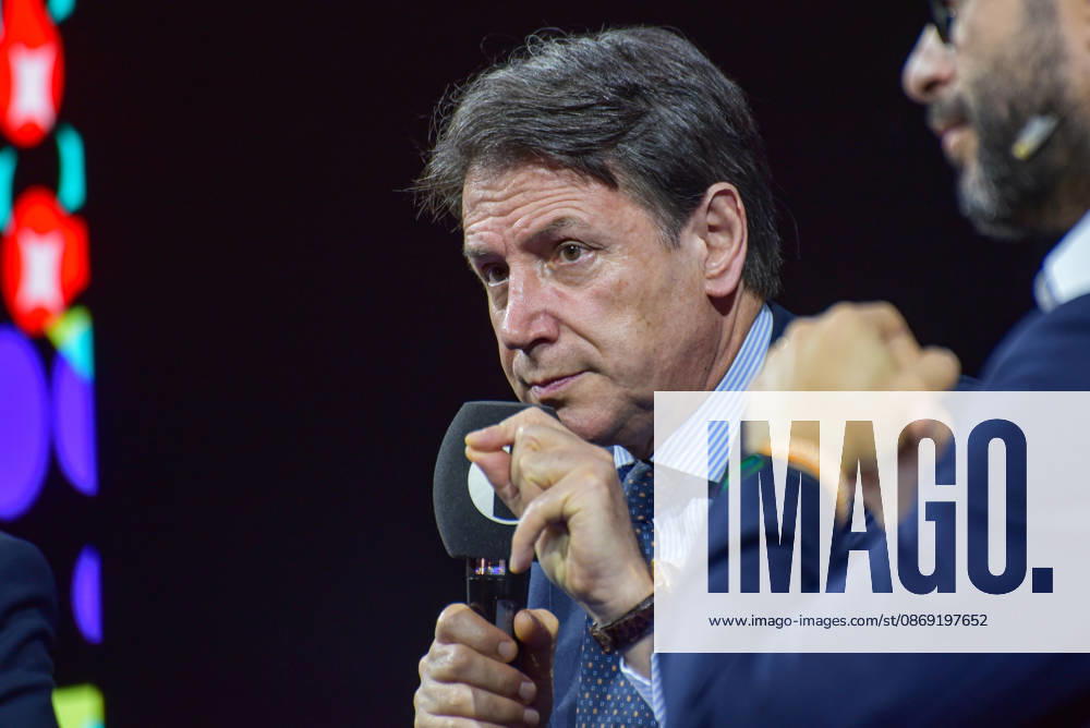 Political leaders Elly Schlein, Giuseppe Conte, Nicola Fratoianni, and Giovanni Donzelli take part in the panel Faccia a Faccia con i politici with Fanpage.it journalists during the Rumore Festival 2026 at Acquario Romano. - 11 Oct 2026 Movimento 5 Stelle President Giuseppe Conte speaks during the panel Faccia a Faccia con i politici at the Rumore Festival 2026 at Acquario Romano in Rome. Rome Italy