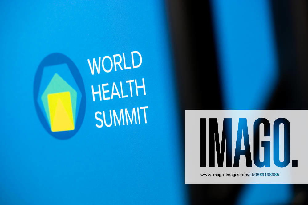 World Health Summit 2026: Global Health Policy, Germany, Berlin, October 11, 2026. The lettering on the wall of the main stage reading World Health Summit on a blue background