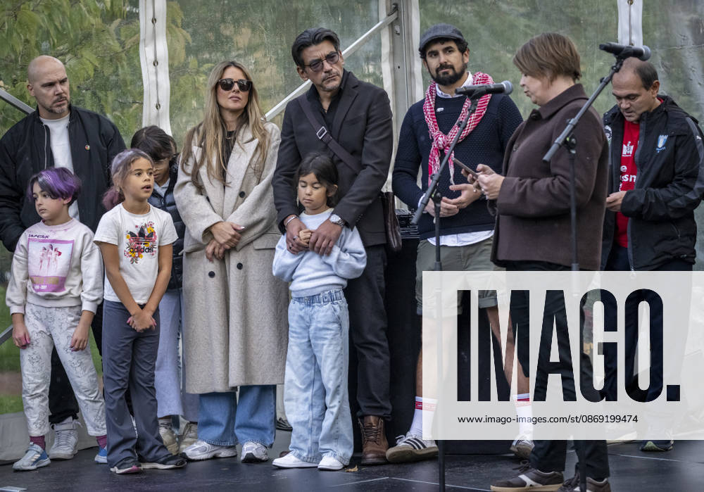 — Katrin Stjernfeldt Jammeh, chair of the Malmö City Council, speaks as the Master Narratives monument was unveiled on Sunday in Jesusparken in Malmö. Malmö’s anti-racism monument, titled Master Narratives, was created by artists Susanna Marcus Jablonski and Santiago Mostyn and consists of 168 bronze rods th
