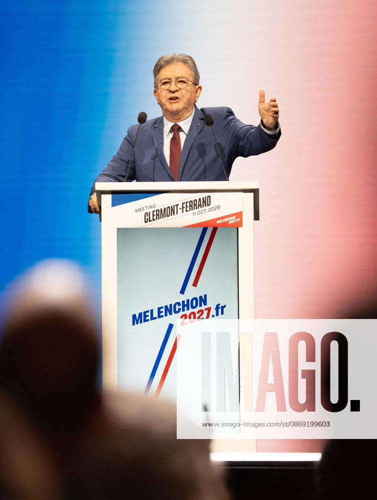 Jean-Luc Melenchon s Presidential Campaign Rally - Cournon-d’Auvergne La France Insoumise (LFI) candidate in 2027 presidential election in France Jean-Luc Melenchon speaks during a campaign rally in Cournon-d Auvergne in the Puy-de-Dome department on October 11, 2026. Photo by Fanny Reynaud ABACAPRESS.COM Clermont-Ferrand Auvergne, auvergne rhône alpes France