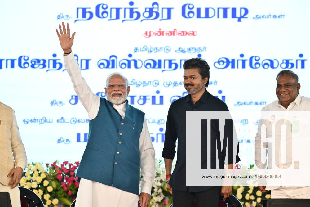 Indian Politics CHENNAI METRO PHASE-II INAUGURATION & JOINT RIDE CHENNAI, TAMIL NADU: Prime Minister Narendra Modi alongside Tamil Nadu Chief Minister C. Joseph Vijay waves to the gathering during the flagging-off ceremony of the Phase II network of the Chennai Metro Rail Project at the Porur Bypass Metro Rail Station on Sunday, October 11, 2026. PM Modi and CM Vijay subsequently undertook a joint metro ride from Porur Bypass Station to Poonamallee Bypass Station and back, marking the official opening of the ₹4,900-crore, 14.6-km Poonamallee Vadapalani elevated stretch. The high-profile event marked the first joint public appearance of the two leaders following Vijay s recent victory in the Tamil Nadu Assembly elections. Chennai INDIA